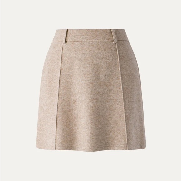 OGL CashSoft High Waisted A Line Mini Skirt Heather Oatmeal Size S NWT - Picture 2 of 8